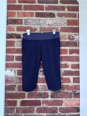 Girls' Navy Blue Cropped Active Leggings